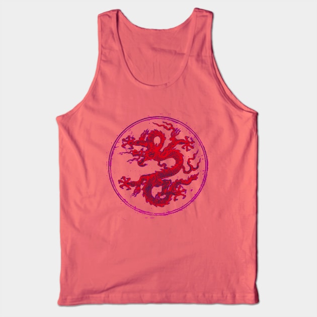 Red Colorful Chinese Dragon Art Tank Top by ppandadesign